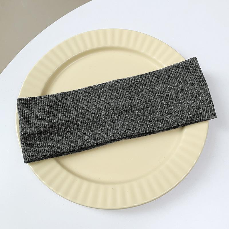 Solid Color Korean Wide Headband Stretchy Knit Hair Sweatband for Women Makeup Gym Yoga Running Fashion Accessory