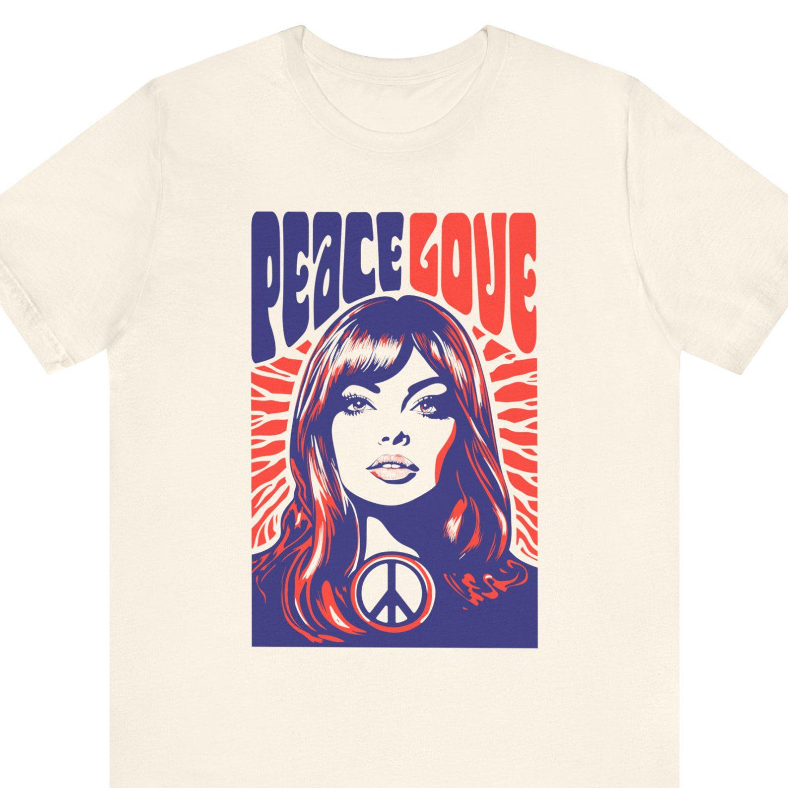 Peace Love Retro Graphic Tee, Festival Clothing, Gift for Peace Lovers, Boho Style, Casual Outfit, Boho Chic Unisex T-shirt 2XL
