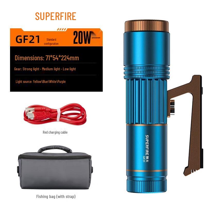 Shenhuo GF21 High-Brightness 4-Color Zoom Night Fishing Light