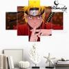 Japansk Anime Naruto 5 stykker plakat Lerretsmaling Naruto Scene Ansiktsveggkunst Moderne trykk For fans Stue Hjemmeinnredning