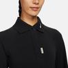 Nike Embroidered Split-Joint Mid-Length Casual Knit Long Sleeve T-Shirt Women Tops Black FB8801-010