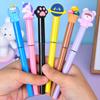 36 Pcs Cartoon Student Neutral Pen Interchangeable Bag Straight Liquid Quick Drying Ballpoint Pen for Office Work, Brushing Questions, Signing Writing