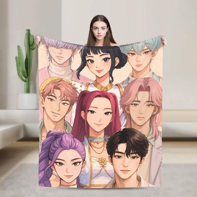 KPop Demon Hunters Saja Boys Blanket Quality Super Warm  Bedding Throws Autumn Students Bedroom Novelty Bedspread
