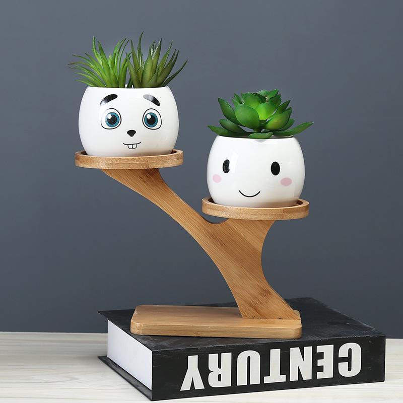 Gardening Cute Cartoon Ceramic Flower Pot Simple Creative Personality Nordic Balcony Desktop Succulent Flower