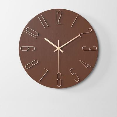 Stylish 12inch Wall Hanging Clock Silent 3D Number Decorative Wall Clock Round Shape Easy Installation Scale Clock Office