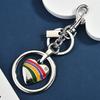 Rainbow Heart Metal Keychain Backpack Pendant Decoration Fashion Widget Trend