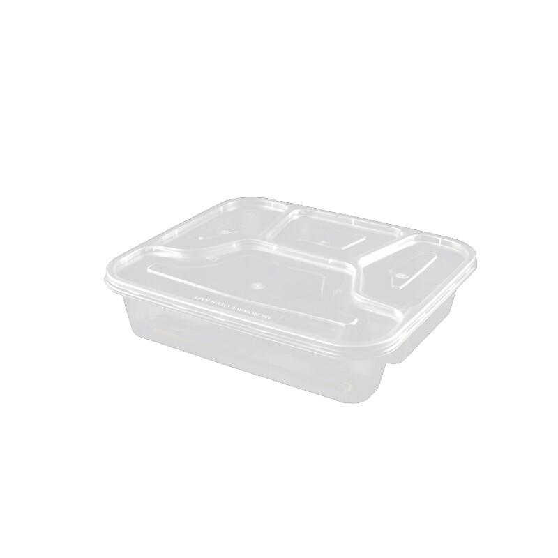Disposable Rectangular 4-Compartment Meal Box