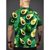 Men's 3D Printed Full Colorful Fruit Image Pattern T-shirt Humorous Digital Printed Short Sleeved T-shirt Breathable Polyester Round Neck Casual