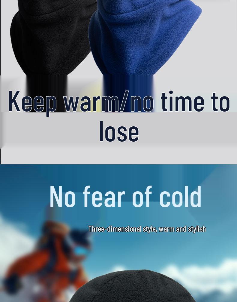 Unisex Fleece-Lined Windproof Pullover Hat: All-in-One Face & Neck Protection for Autumn/Winter Outdoor Activities and Cycling.