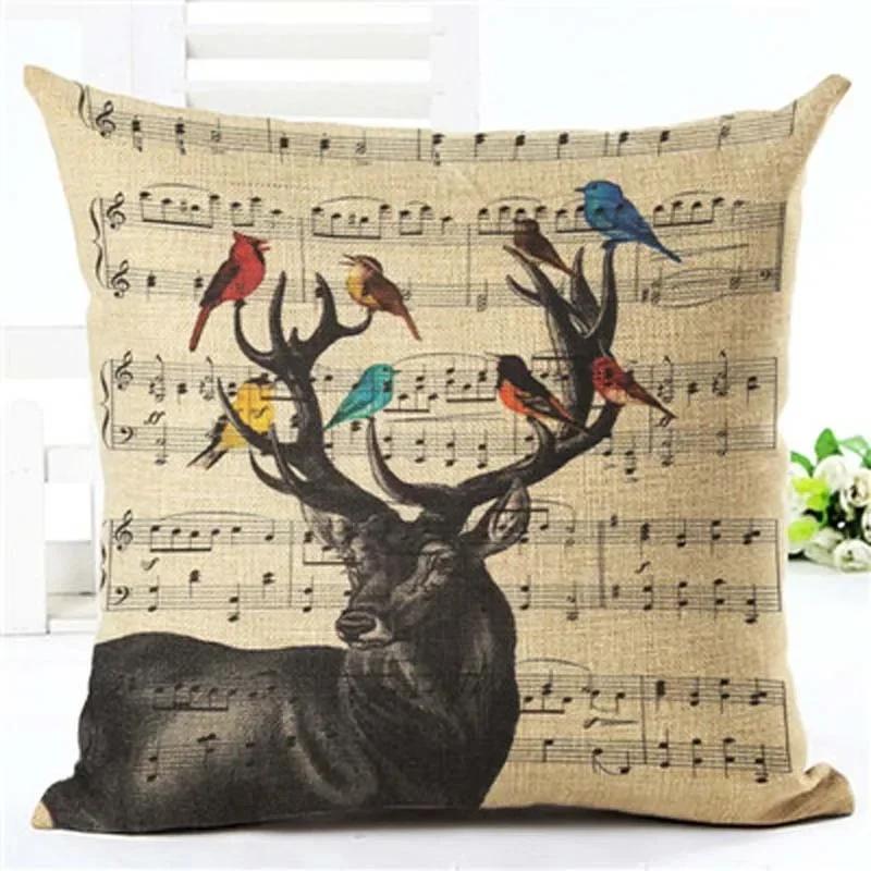 Drop Shipping Custom Elk New 24 Styles Linen Pillow Cover Geometric Deer Cushion Cover Nordic Style Home Decorative Pillow Case