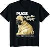 Mopshond Shirt Grappig T-shirt Mopshonden Maken Mij Blij Jij Niet Zo Veel Casual Katoen Dagelijks Vier Seizoenen T-shirts Grafische T-shirts Streetwear