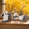 Cute Spooky Home Decor 3Pcs Halloween Decoration, Resin Micro Landscape Miniature Figurines, Ghost Kids Decoration Pumpkin Fairy Garden Ornament