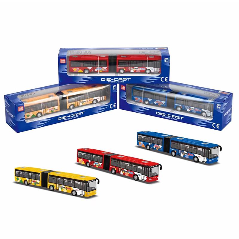 1 Piece Inertia Vehicle Model Educational Toys For Children 1/64 Diecast Alloy City Bus Pull Back Cars Kids Toy Car Boys Gift