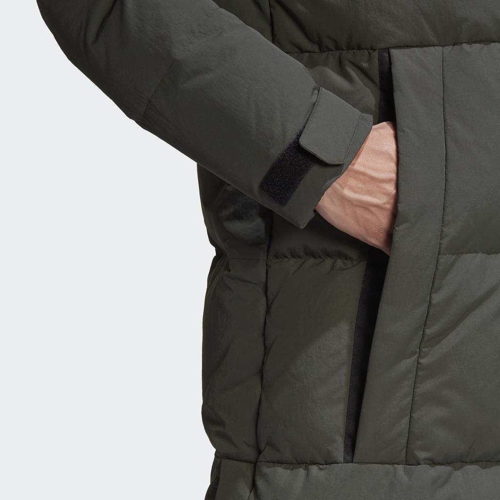 Adidas Casual Hooded Long Down Jacket Men Outerwear Dark-Earth-Brown FT2487