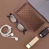 Minimalist Elegant Trendy Glasses Pouch Woven Texture Portable Sunglasses Storage Box Durable Lipstick Headphone Bag