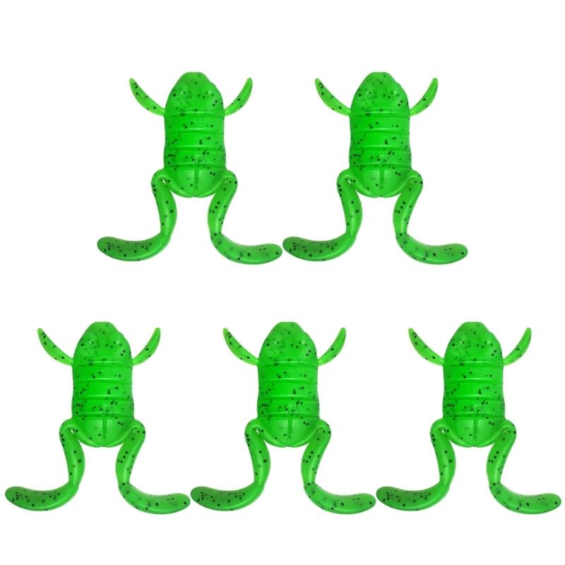 5Pcs Frogs Lures Soft Artificial Swimbait Floating Frogs Lures Simulation Frogs Baits Topwater Floating Lures Easy to Use