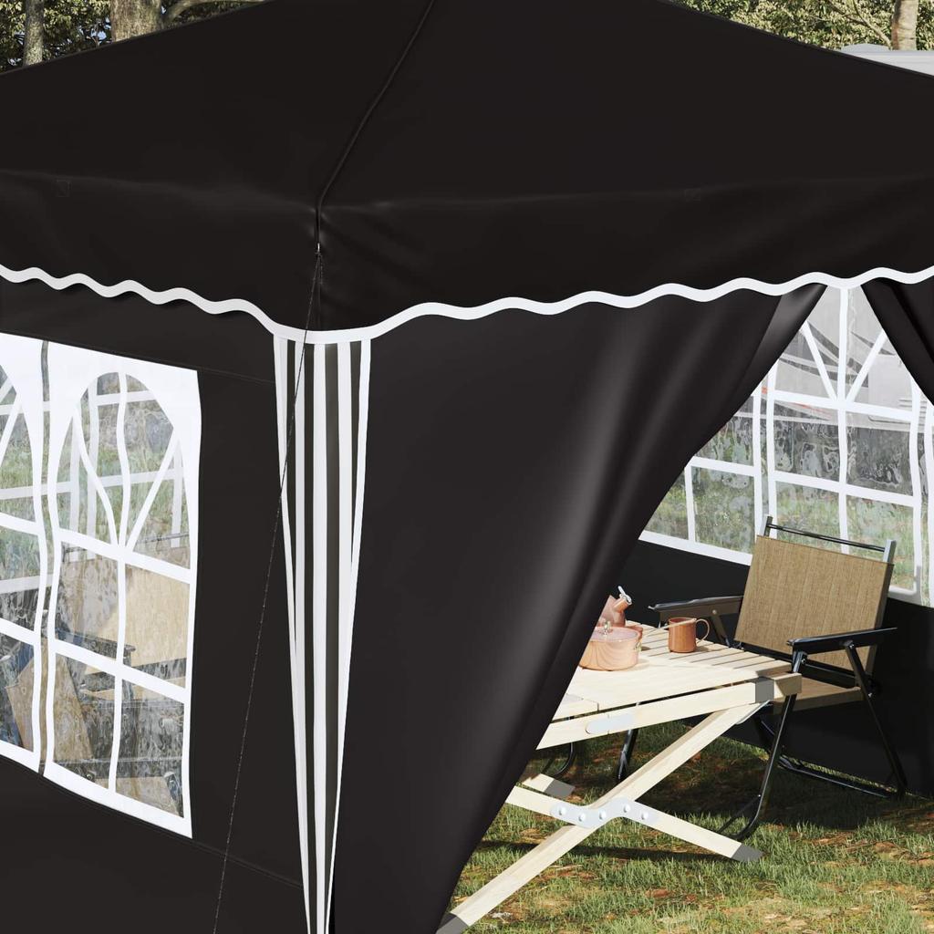 Pop Up Party Tent 288 X 288 X 245 Cm Black Oxford Fabric