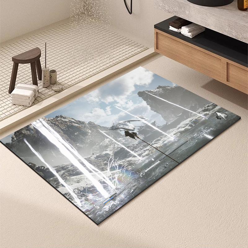 Washable Wear-resistant Diatom Mud Floor Mats Bathroom Anti-slip Mats
