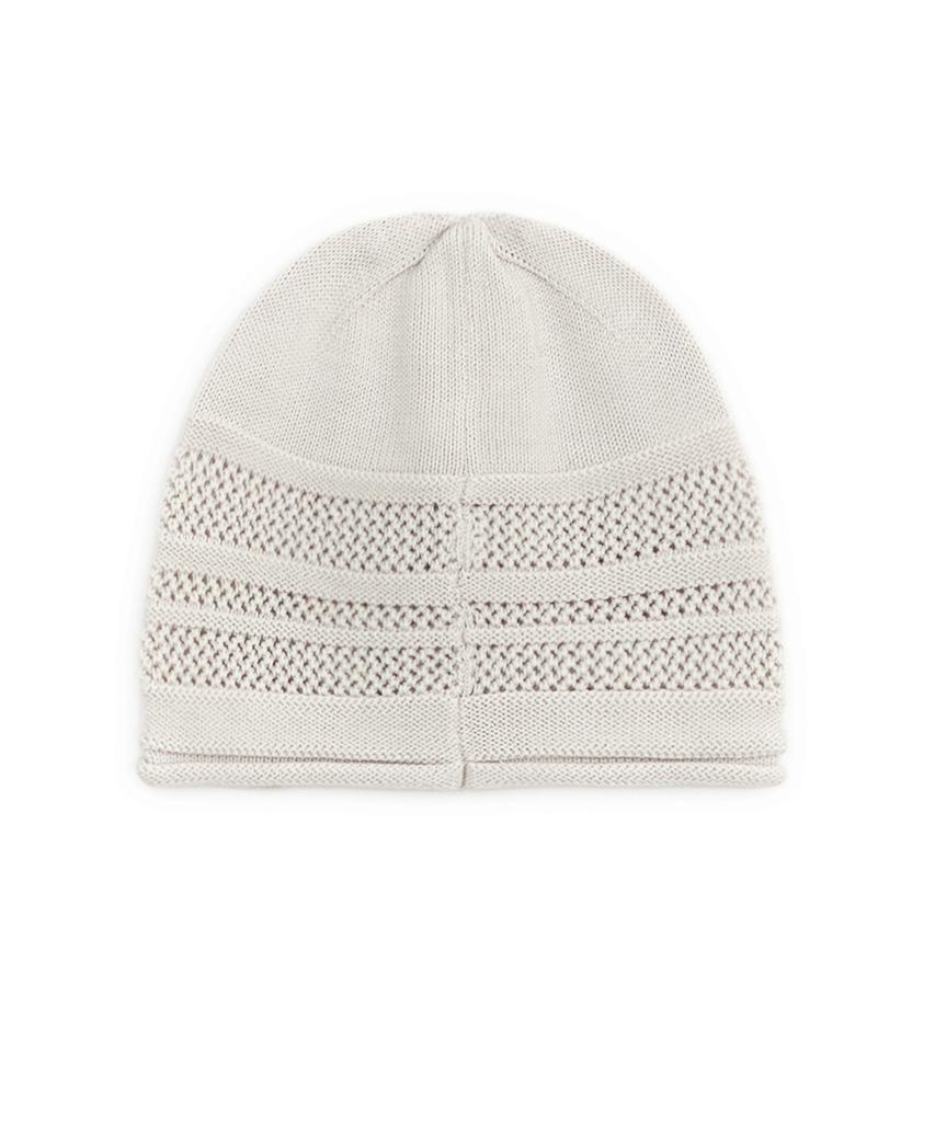 HUG YOUR SKIN Button Curly Knit Beanie (Ivory)