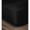 LOVELY HOME Fitted Sheet 100% Cotton 180x200cm - Cup 35cm - Black