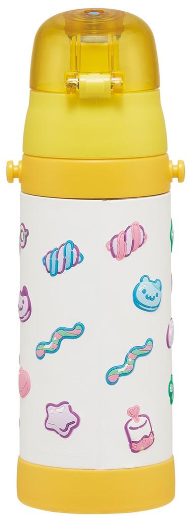 Skater Stainless Steel Water Direct Sanrio Pom Pom Purin and Marshmallow Gummy 3D Lightweight and Sports Children's Bottle, Drinking, 480ml, Design,