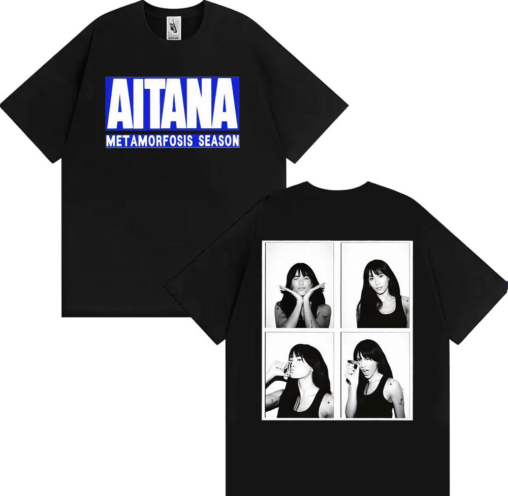 Singer Aitana Met Amorfosis Season Graphic Cover Tshirt Unisex Women Clothing Fashion Aesthetic T Shirts Loose 100 Cotton T Shirt