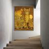 Gustav Klimt Cat Canvas Paintings Yellow Retro Animal Posters and Print Wall Art Picture for Living Room Home Decoration Cuadros