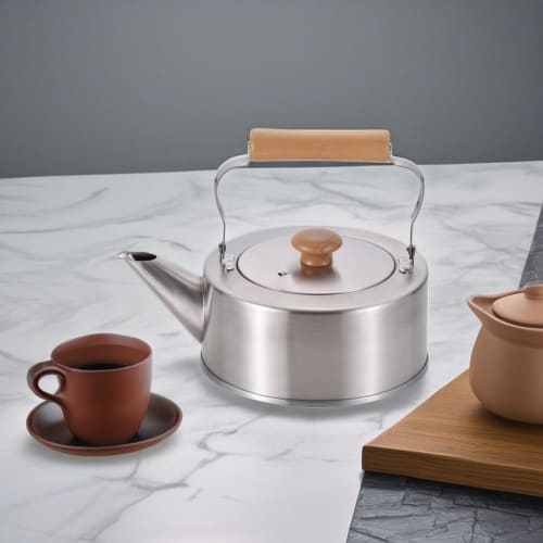 Wahei Freiz Made In Japan Nostalgic Straight Kettle, 2.5L, Wooden Handle, Induction Compatible, CS-004, Chitose