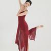 2025 Summer Wine Red Glitter Jumpsuit and Long Dress Jazz Dance Costume