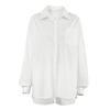 European and American simple white shirt shorts two-piece set women's 1116 autumn new loose casual suit