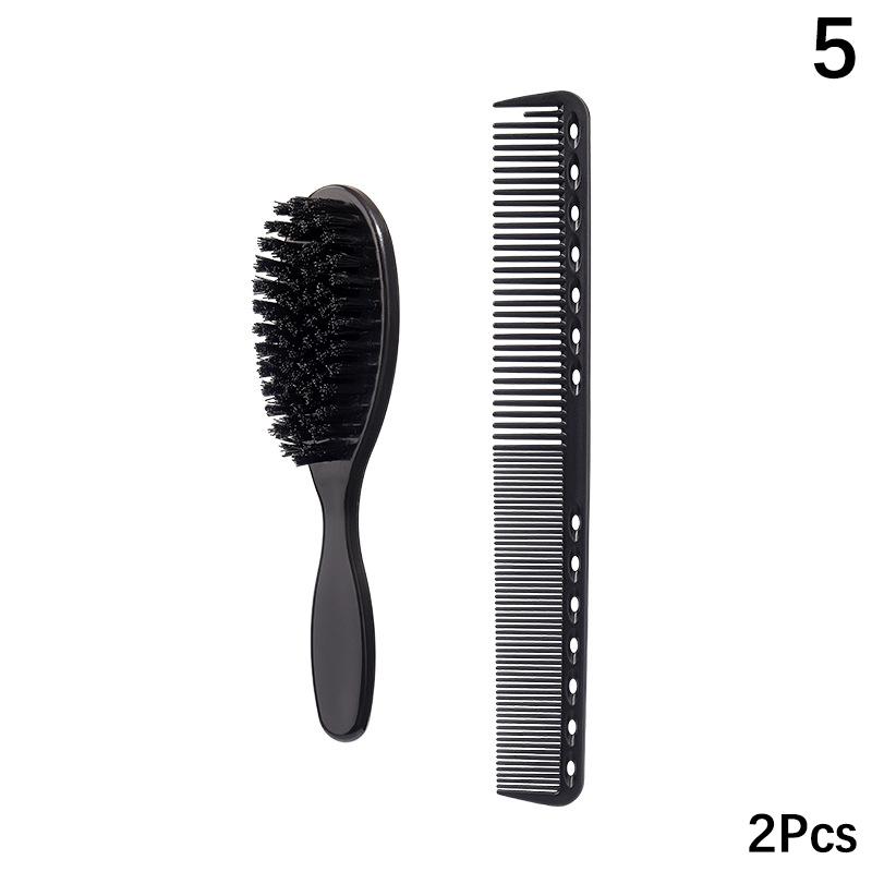 Black Small Beard Styling Brush Professional Shave Beard Brush Barber Vintage Oil Head Shape Carving Cleaning Brush Tools