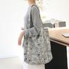 Casual Literary Tote Bag Versatile Fashion Embroidery Washing Water Flower Contrasting Color Shoulder Women's Bag