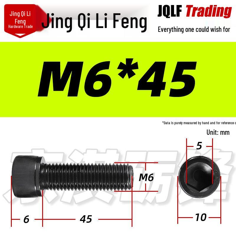 Grade 12.9 Full Thread Hex Socket Head Cap Screws - M3-M14 Black Cylindrical Bolts for Maker Accessories