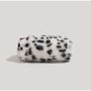 Plush Leopard Print Shoulder Bag For Women New Fashion Winter Warm Chain Handbag Niche Zippered Versatile Casual Crossbody Bag