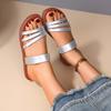 Flat-bottomed slippers women's new solid-color round head outer wear casual sandals women's shoes
