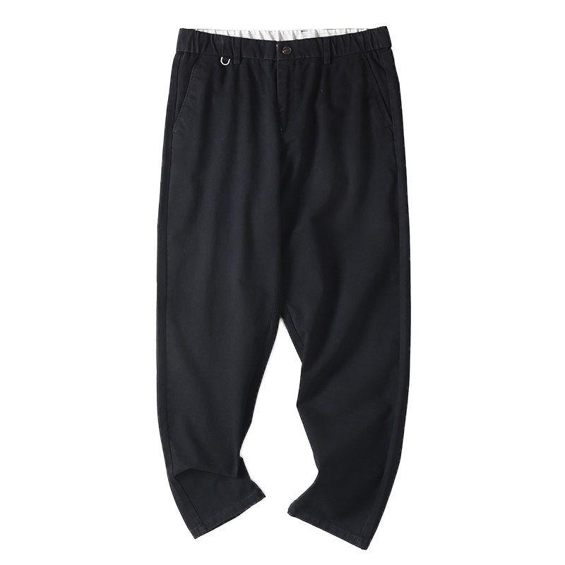 Export Export Daily Order Tail Goods Spring & Fall Pure Color Washed Full Cotton Casual Pants Men Fashion All-Matching Straight-Leg Trousers