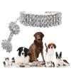 Chic Shiny Three Row Rhinestone Bone Pendant Puppy Dog Collar Pet Supply (Size:S,M,L)