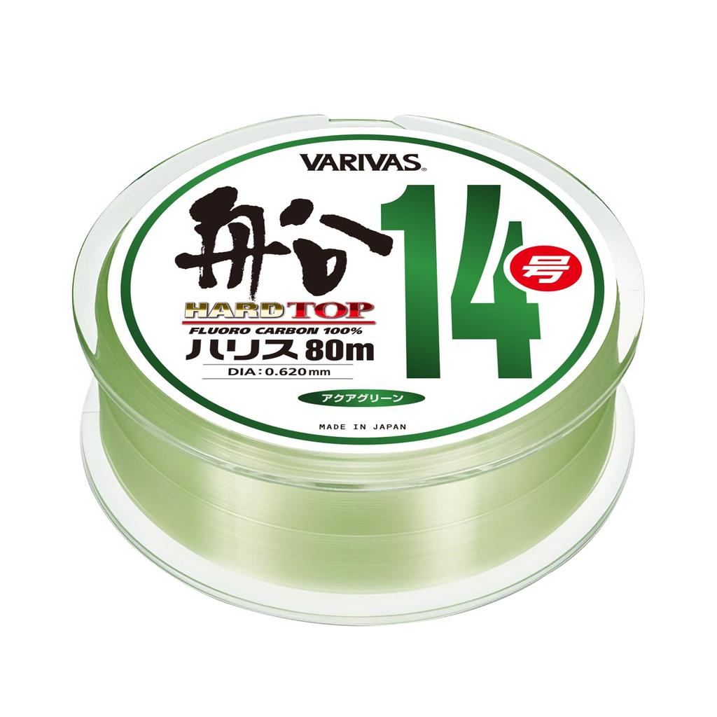 Varivas Hard Top Boat Line, Fluorocarbon, 80m, #14, Aqua Green