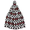 Poker Red Black Alice In Wonderland Hooded Cloak Unisex Hood Cloak Cosplay Medieval Costume Witch Wicca Elf Purim Carnival Party