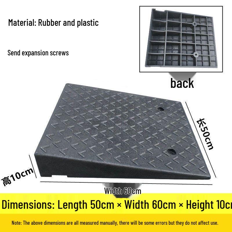 Rubber and Plastic Sloped Threshold Ramp Pad
