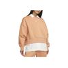 Nike Solid Color Logo Short Loose Round Neck Pullover Sweatshirt Women Sweatshirts Beige DQ5762-225