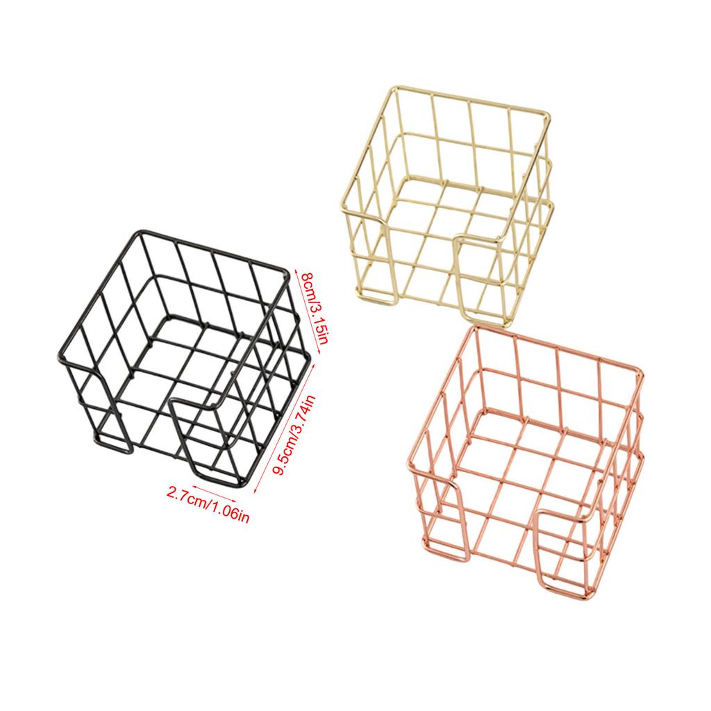 Iron Wire Note Block Holder Desk Notepads Holder Storage Box Memo Pad Holder Metal Mesh Note Box For Office 27x95x80mm