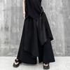 Morino Long Layered Skirt Pants for Men and Hakama Gaucho Street Black Wide-leg Pants, Women, Pants, Pants, Unique, Fashionable, Style,