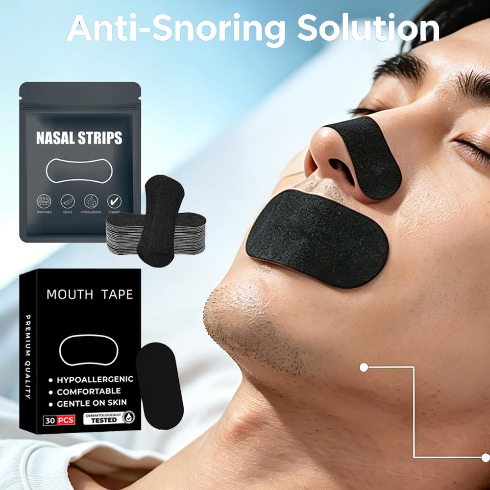 2 In 1 Anti-Snoring Nose Strips And Mouth Tape for Improved Nasal Expansion And Sleeping Snoring Relief Mass Air Flow 3