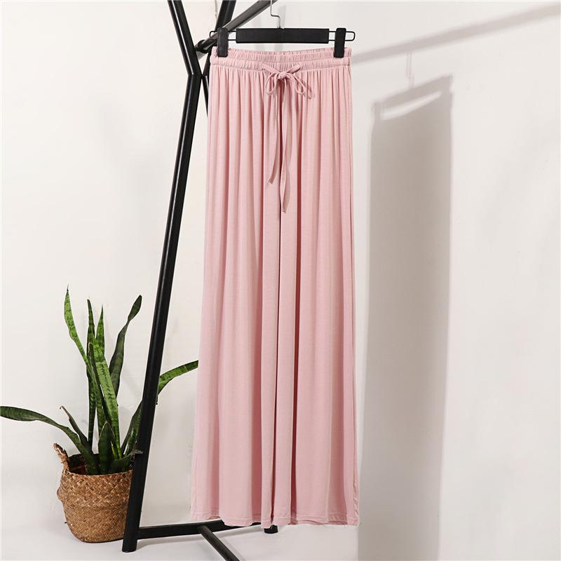 Pantalon large taille haute en soie glacée pour femme