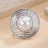 Women Fashion Jewelry Geometric Oval Rings Irregular Creative Adjustable Imitation Pearl Finger Rings Vintage Party Gifts