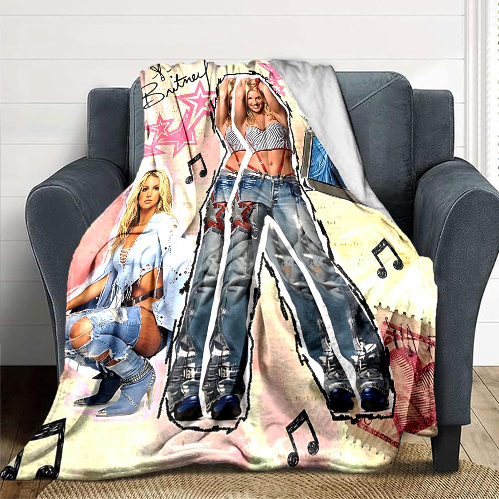 Britney Spears Fashion Collage Blanket Soft Throw Blanket For Home Bedroom Bed Sofa Travel Office Solid Christmas Blanket