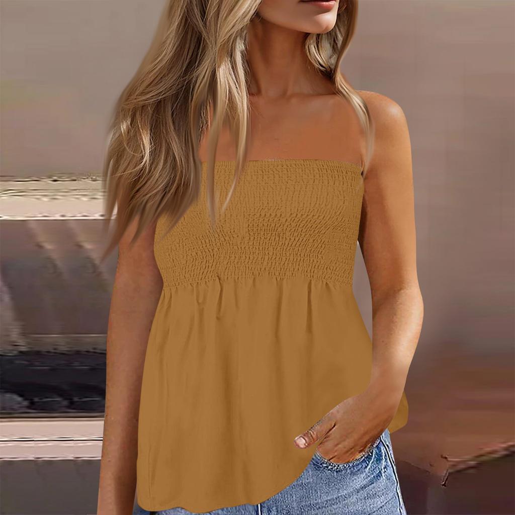 Tube Tops For Women,Cute Sexy Off Shoulder Print Sleeveless T-Shirt