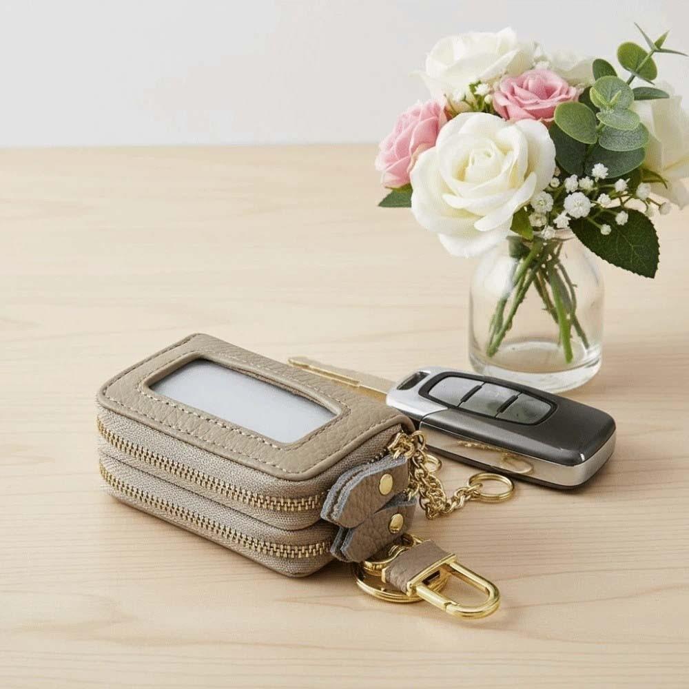 Exquisite Leather Car Key Pouch Portable Small Item Bag Shopping Hanging Coin Purse Lipsticks
