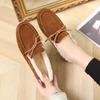 Women's House Slippers Indoor Outdoor Moccasin Fuzzy Fluffy Furry Loafers Suede Leather Warm Shoes
